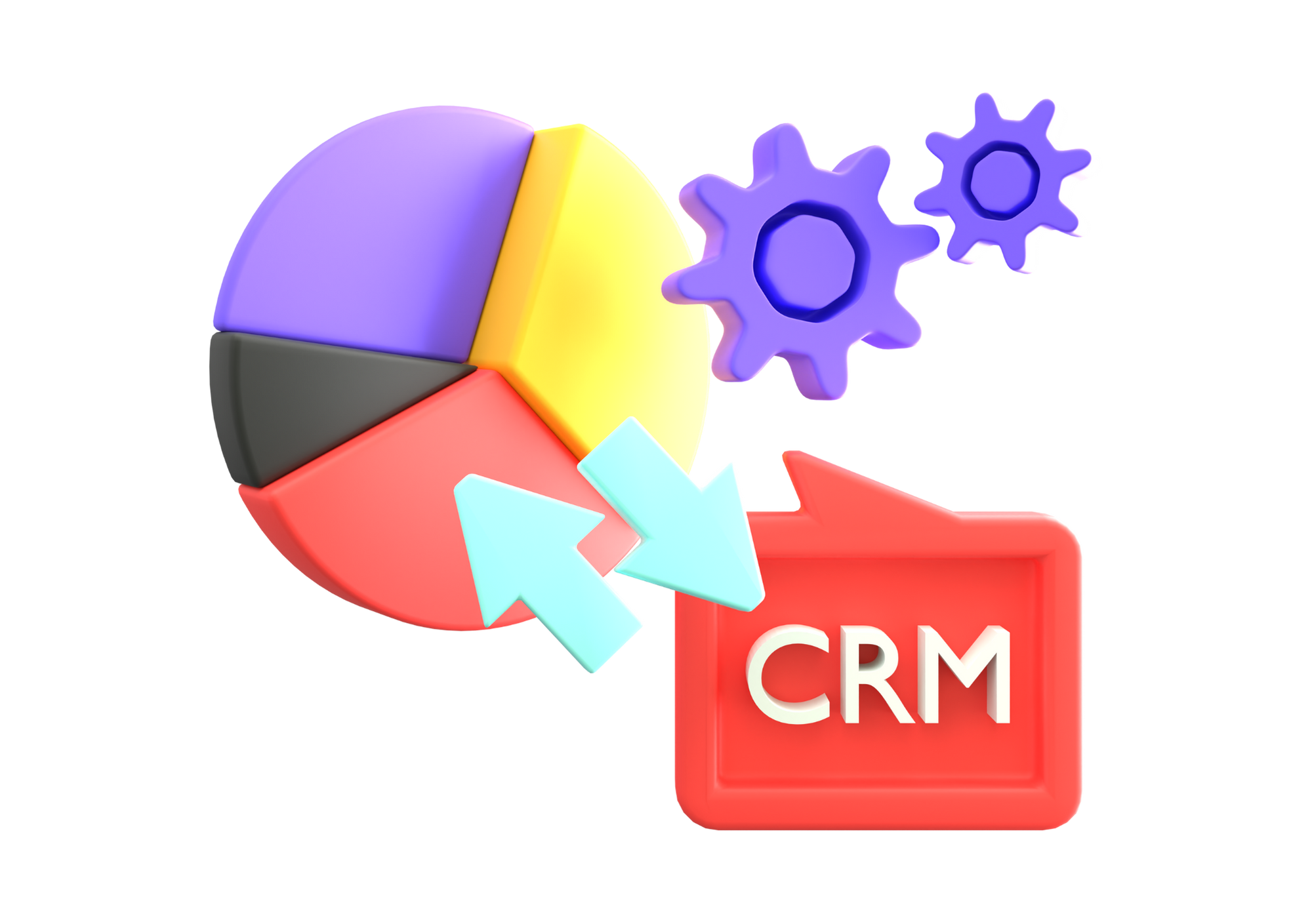 pie chart with CRM illustration